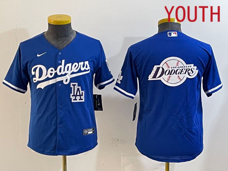 Youth Los Angeles Dodgers Blank Blue Game 2024 Nike MLB Jersey style 12189